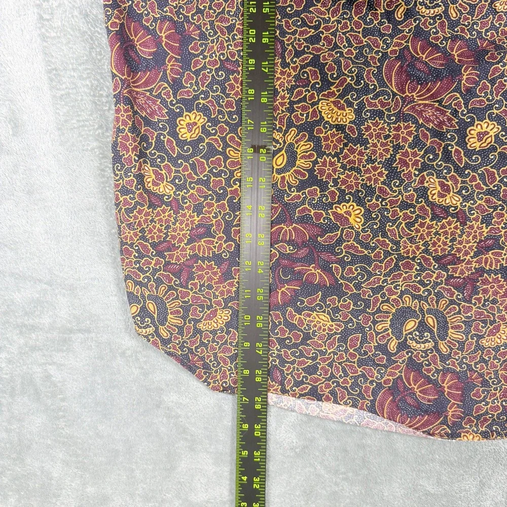 Vintage J.Crew Oarsman Mens Med Short Sleeve Button Down Shirt Batik Floral AOP